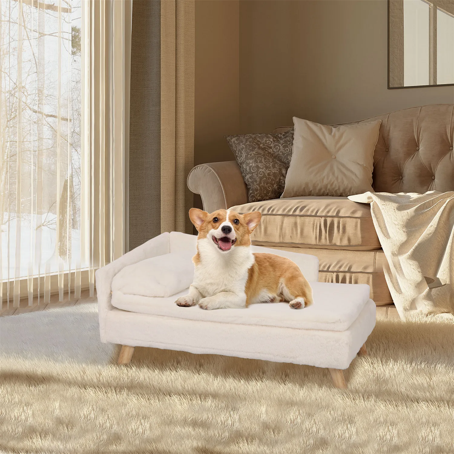 Elevated Pet Bed,Nordic Pet Stool Bed with Cozy Pad Waterproof,Pet Sofa Bed with Sturdy Wood Legs for Small Dog Kitten
Elevated Pet Bed,Nordic Pet Stool Bed with Cozy Pad Waterproof,Pet Sofa Bed with Sturdy Wood Legs for Small Dog Kitten