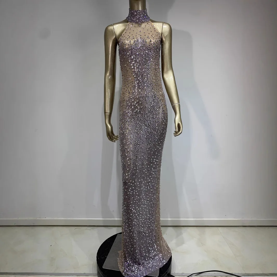 STOCK Shiny Backless Mesh Dress Elegant Nightclub Catwalk Outfit Model Performance Wear Sexy See-Through Party Glamorous Dresses
STOCK Shiny Backless Mesh Dress Elegant Nightclub Catwalk Outfit Model Performance Wear Sexy See-Through Party Glamorous Dresses