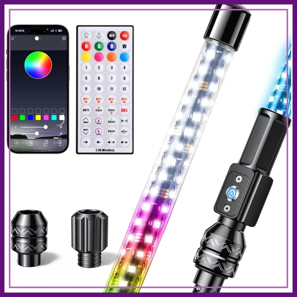 4FT LED Boat Navigation Light with Bluetooth & Remote, DIY Colors & 400+ Patterns, Nav Lights for Boats
4FT LED Boat Navigation Light with Bluetooth & Remote, DIY Colors & 400+ Patterns, Nav Lights for Boats