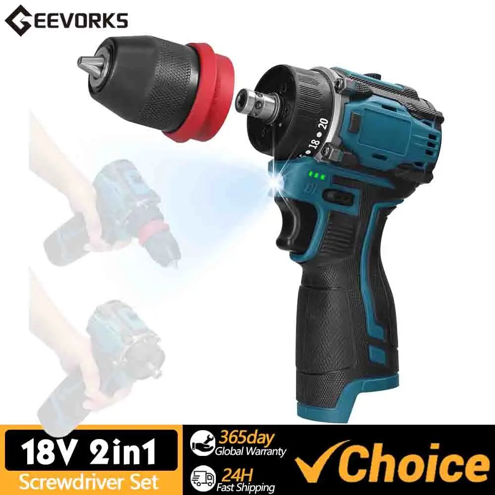 18V 2in1 Lithium Drill Electric Screwdriver Multi-function Power Tool 45Nm Torque Home Brushless Motor Practical Screw Driver
18V 2in1 Lithium Drill Electric Screwdriver Multi-function Power Tool 45Nm Torque Home Brushless Motor Practical Screw Driver