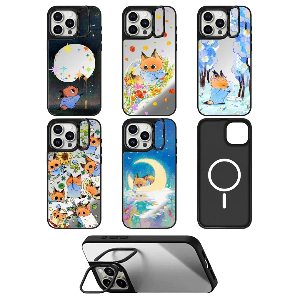 Cute Fox Camera Stand Mirror Magnetic Phone Cases Cover for IPhone 16 15 14 Pro Max Cases
Cute Fox Camera Stand Mirror Magnetic Phone Cases Cover for IPhone 16 15 14 Pro Max Cases