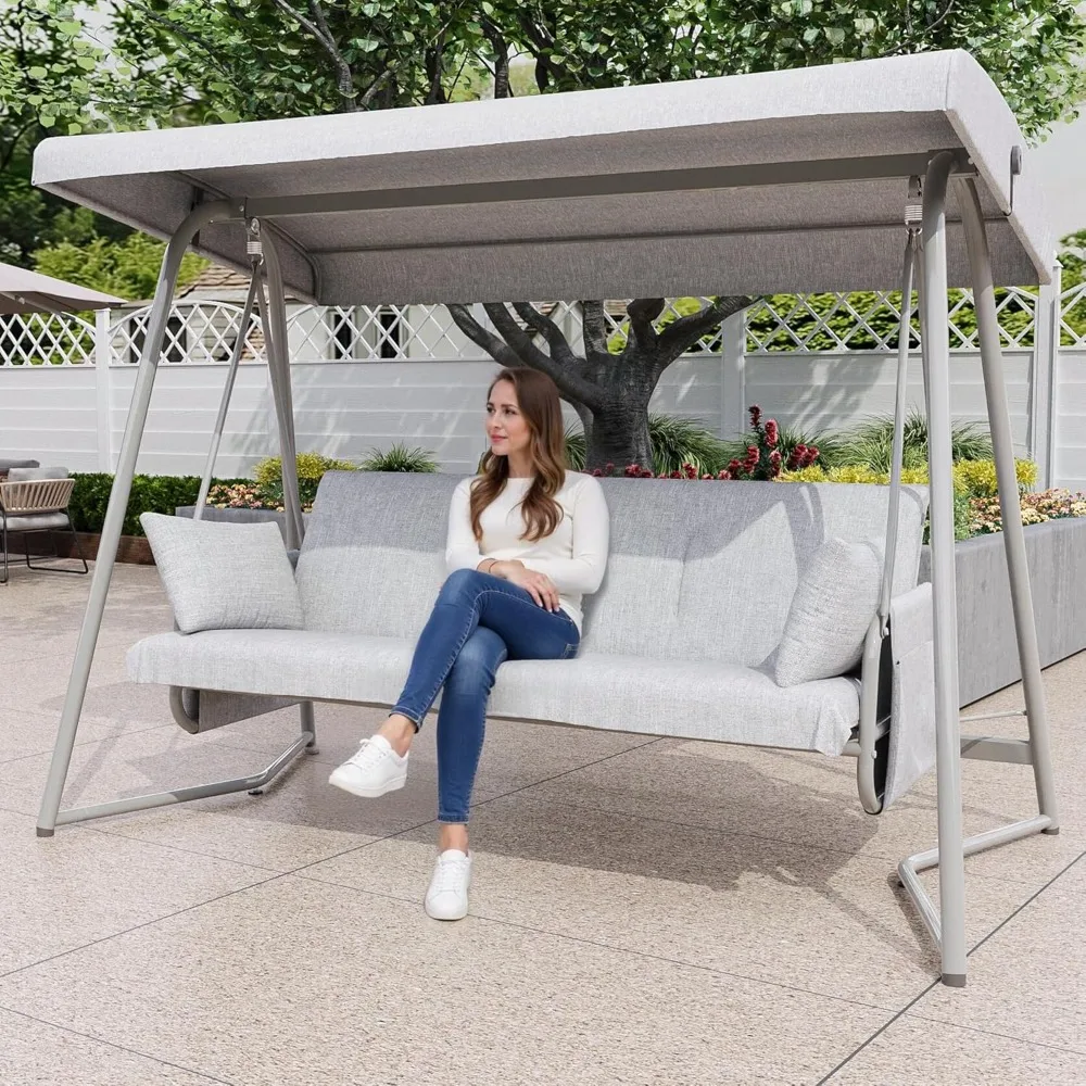Outdoor Porch Swing with Adjustable Canopy Patio Swing Bed with Stand Large Swing Glider Bench Chair Outside
Outdoor Porch Swing with Adjustable Canopy Patio Swing Bed with Stand Large Swing Glider Bench Chair Outside