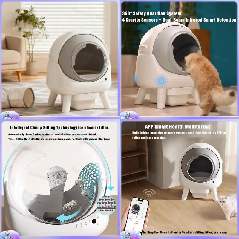 Smart Self Cleaning Cat Litter Box with App Control Automatic Odor Control Quiet Operation Anti Pinch Safety Easy Clean Large
Smart Self Cleaning Cat Litter Box with App Control Automatic Odor Control Quiet Operation Anti Pinch Safety Easy Clean Large