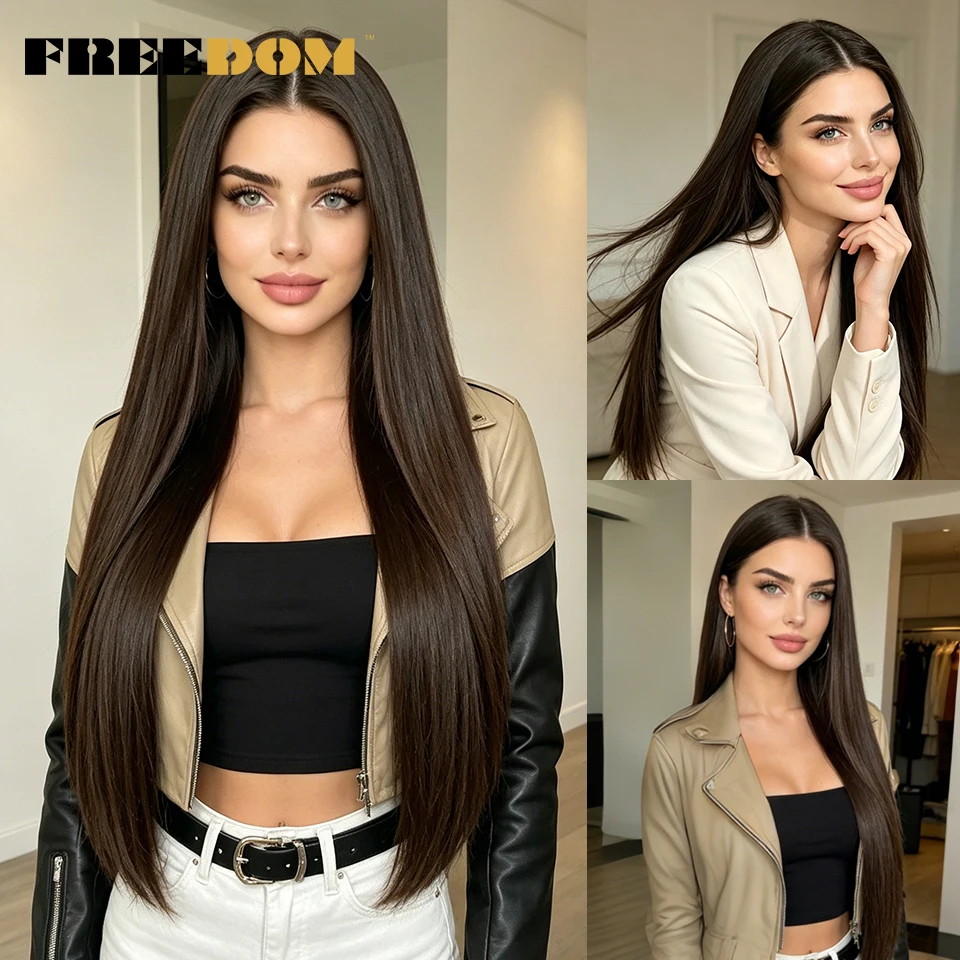 FREEDOM Straight Layered Synthetic Lace Front Wigs For Women 28 Inch Ombre Brown Blonde Red Wig Heat Resistant Daily Use Wigs
FREEDOM Straight Layered Synthetic Lace Front Wigs For Women 28 Inch Ombre Brown Blonde Red Wig Heat Resistant Daily Use Wigs