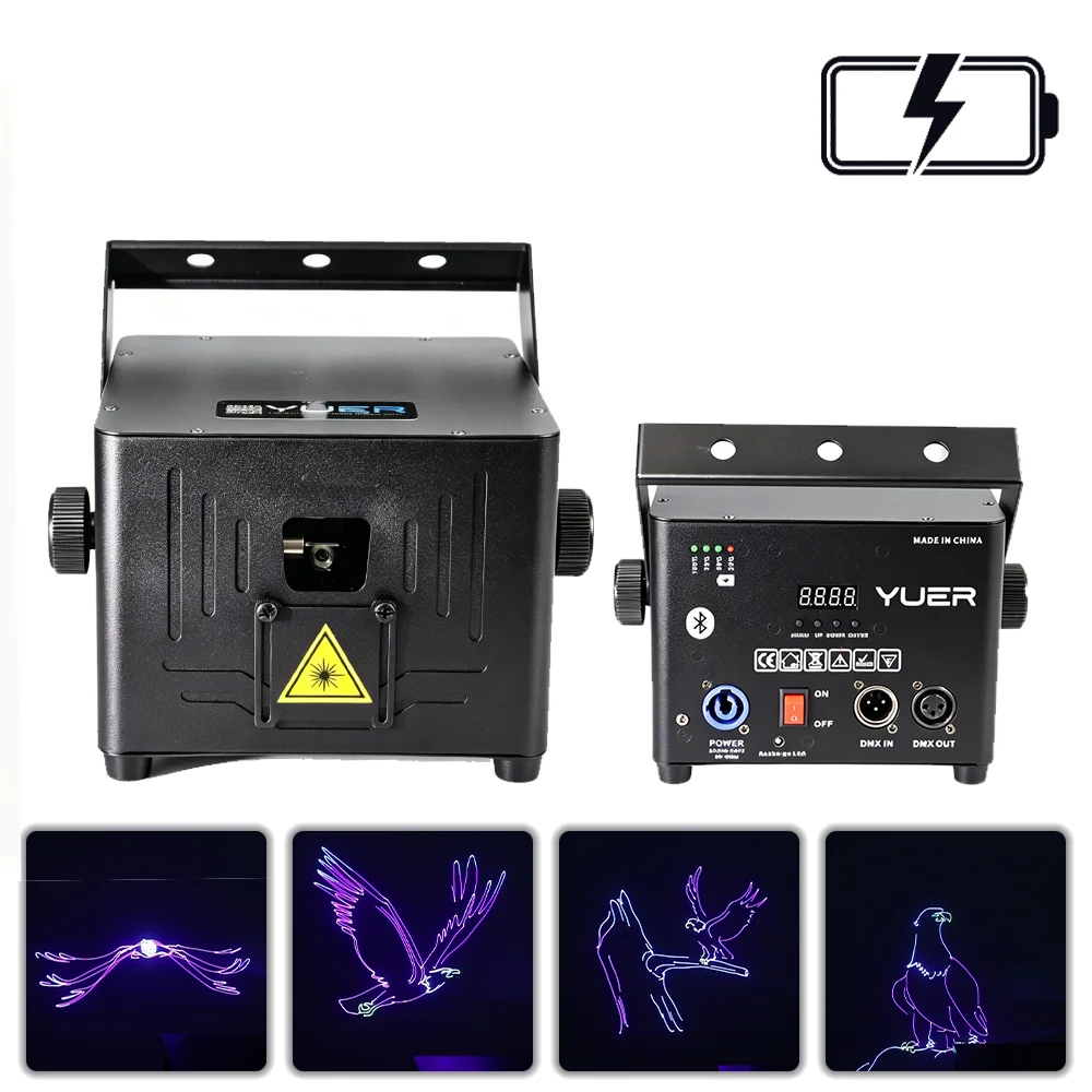 YUER Battery Bluetooth App 6W RGB Animation Laser Light 25Kpps Scanner Projector Stage Light DJ Disco Bar Club Party Christmas
YUER Battery Bluetooth App 6W RGB Animation Laser Light 25Kpps Scanner Projector Stage Light DJ Disco Bar Club Party Christmas