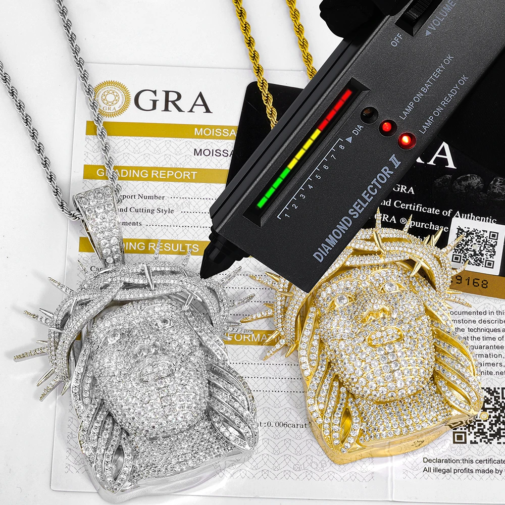 HHIOK Hip Hop Custom 925 Sterling Silver Jesus Pendant Inlaid With Iced VVS Moissanite Passed The Diamond Test Jewelry Necklace
HHIOK Hip Hop Custom 925 Sterling Silver Jesus Pendant Inlaid With Iced VVS Moissanite Passed The Diamond Test Jewelry Necklace