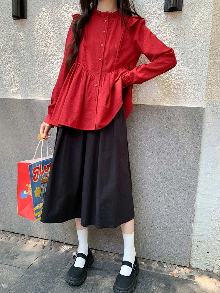 Bla High Waist Midi Skirt Women's Autumn New Sle Slimming Drapey Ele A-Line Skirt Casual Pure Color for Daily Wear
Bla High Waist Midi Skirt Women's Autumn New Sle Slimming Drapey Ele A-Line Skirt Casual Pure Color for Daily Wear