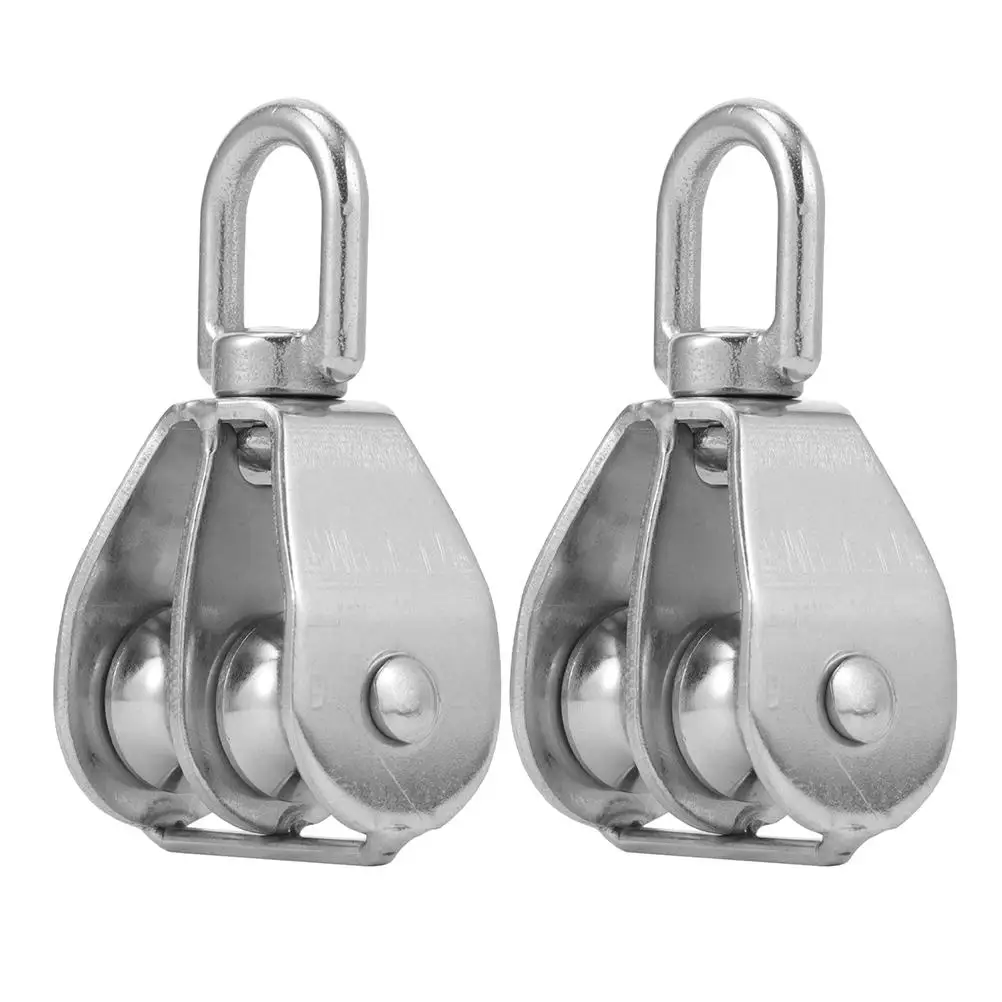 2pcs Stainless Steel Double Pulley Block Heavy Duty Cable Swivel Rope Industrial Construction Mechanical System Equipment Weight
2pcs Stainless Steel Double Pulley Block Heavy Duty Cable Swivel Rope Industrial Construction Mechanical System Equipment Weight