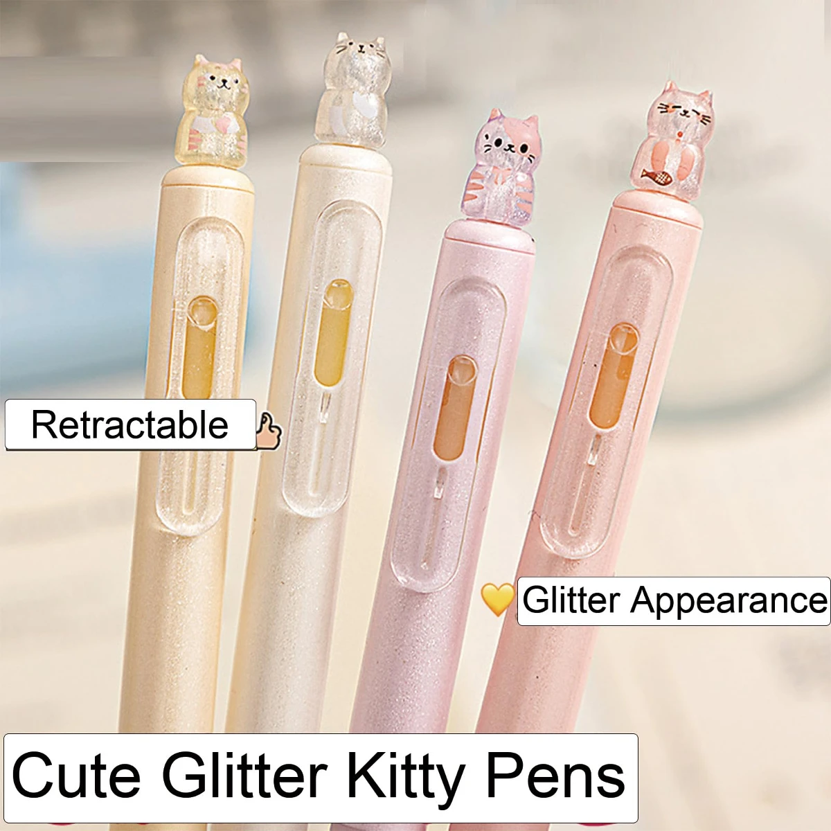4pcs Kawaii Cat Retractable Gel Pens, Ink Fine Tip 0.5mm, Smooth Writing Cute Ballpoint Pens for Note Taking, Office School Supp
4pcs Kawaii Cat Retractable Gel Pens, Ink Fine Tip 0.5mm, Smooth Writing Cute Ballpoint Pens for Note Taking, Office School Supp