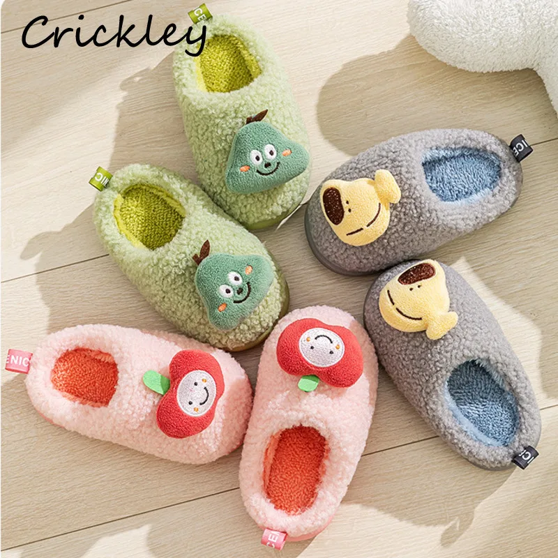 Cute Fruit Boys Girls Slippers Winter Cartoon Plush Warm Kids Slippers Soft Bottom Toddler Children Home Shoes
Cute Fruit Boys Girls Slippers Winter Cartoon Plush Warm Kids Slippers Soft Bottom Toddler Children Home Shoes