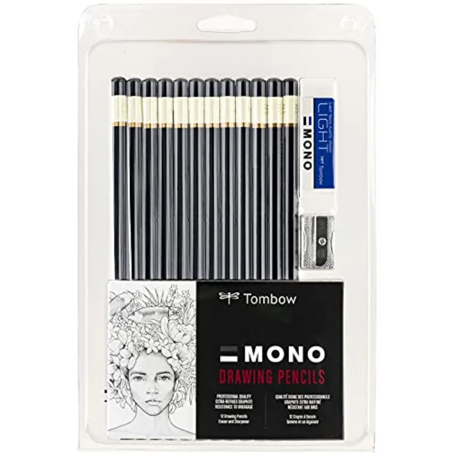 51523 MONO Drawing Pencil Set, Assorted Degrees, 12-Pack. Professional Quality Graphite Pencil Set with Eraser and Sharpener
51523 MONO Drawing Pencil Set, Assorted Degrees, 12-Pack. Professional Quality Graphite Pencil Set with Eraser and Sharpener