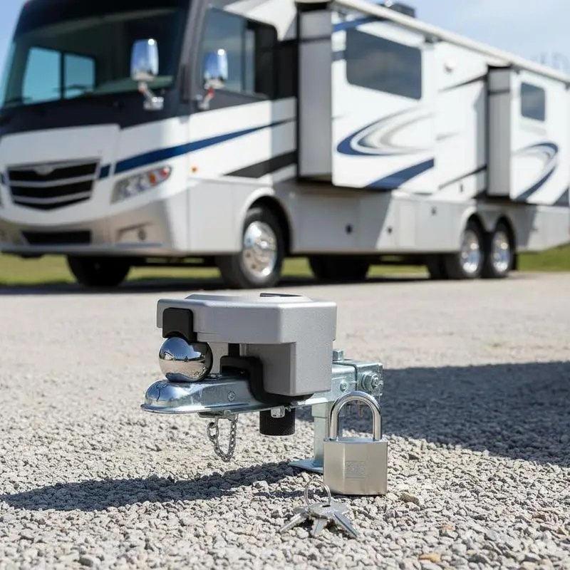 Trailer Hitch Lock Kit, Compatible with 2-5/16 in Couplers, Heavy-Duty Anti-Theft Trailer Ball Lock with 3 Keys & Padlock, Prying-Resistant & Impact-Resistant, Fits for RVs, Boats, Trailers
Trailer Hitch Lock Kit, Compatible with 2-5/16 in Couplers, Heavy-Duty Anti-Theft Trailer Ball Lock with 3 Keys & Padlock, Prying-Resistant & Impact-Resistant, Fits for RVs, Boats, Trailers