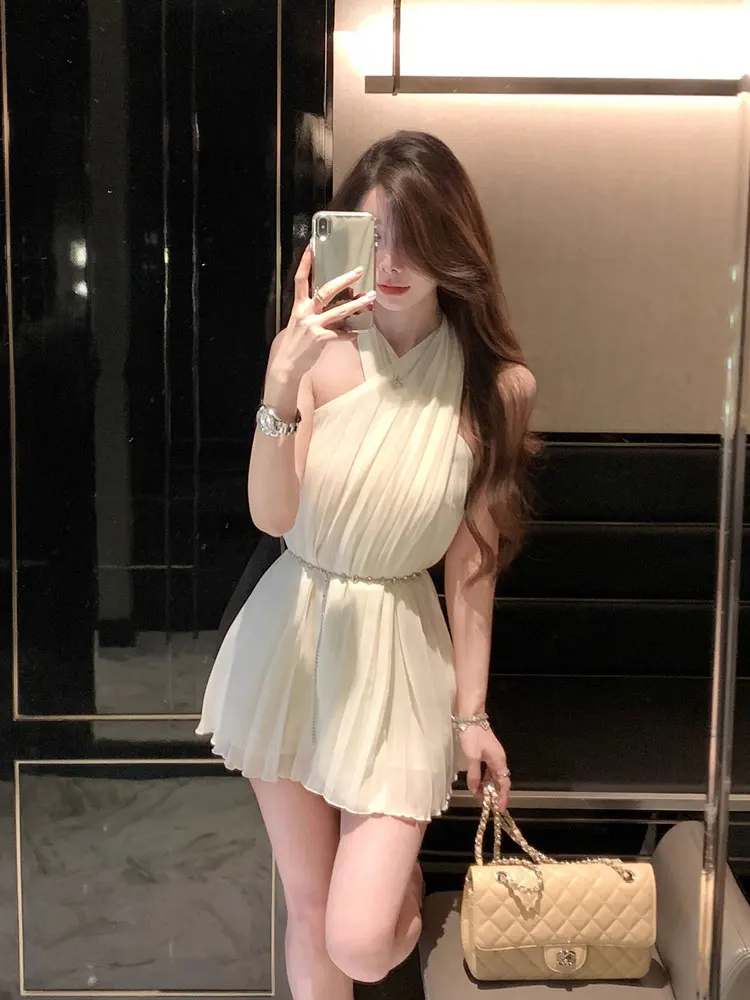Ele Chiffon ort Dr Women's Waist Cinching Slimming Pure Desire Sexy Cross Ne Dr Summer A-Line Skirt High Waist
Ele Chiffon ort Dr Women's Waist Cinching Slimming Pure Desire Sexy Cross Ne Dr Summer A-Line Skirt High Waist
