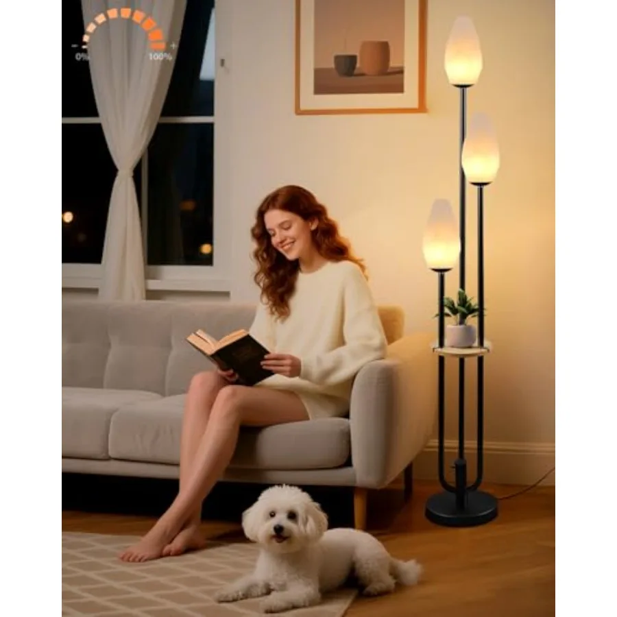 Black Floor Lamp with Tray, 3-Lights Dimmable Floor Lamps with Rock-Shaped Shade, Unique Candle Holder Style Modern Tall Standi
Black Floor Lamp with Tray, 3-Lights Dimmable Floor Lamps with Rock-Shaped Shade, Unique Candle Holder Style Modern Tall Standi
