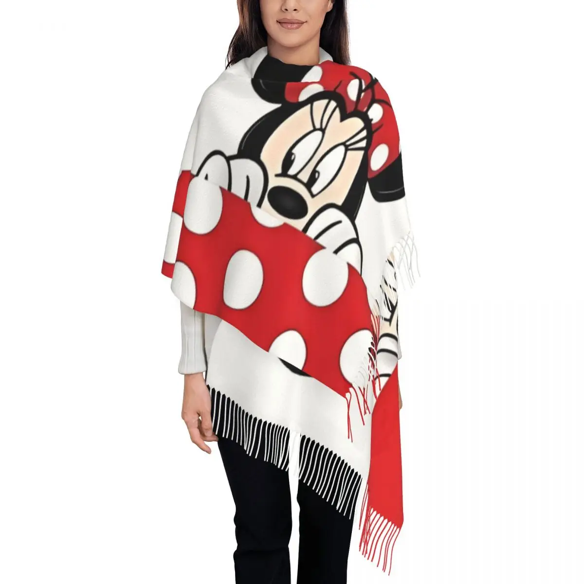 Шарф с героями мультфильмов Микки и Минни для женщин, теплая зимняя шаль, длинные шарфы с кисточкой для повседневной носки
Шарф с героями мультфильмов Микки и Минни для женщин, теплая зимняя шаль, длинные шарфы с кисточкой для повседневной носки