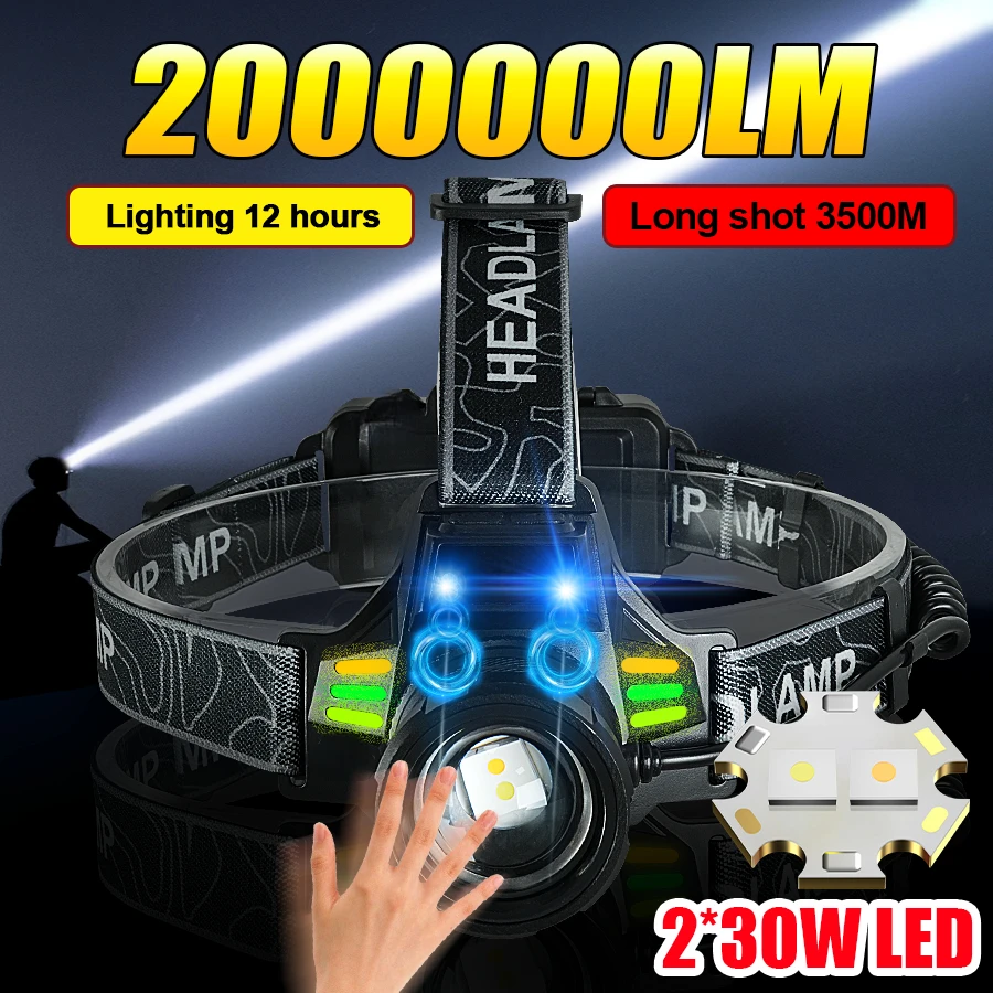 2025 New Dual-Light LED Headlights Super High Power Warm+White Light Long Range Headlight Rechargeable Headlamp Fishing Hunting
2025 New Dual-Light LED Headlights Super High Power Warm+White Light Long Range Headlight Rechargeable Headlamp Fishing Hunting