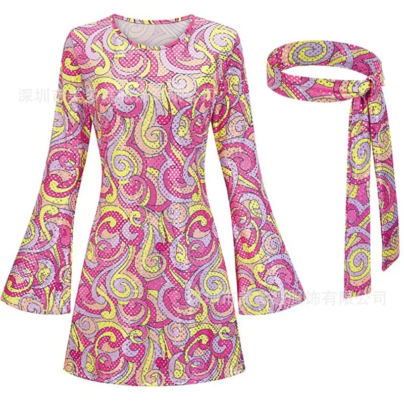 Summer Hippie Costume Set Women Carnival Clothing Accessories 60s 70s 80s Disco Fancy Dress Halloween Cosplay Outfits Two Piece
Summer Hippie Costume Set Women Carnival Clothing Accessories 60s 70s 80s Disco Fancy Dress Halloween Cosplay Outfits Two Piece