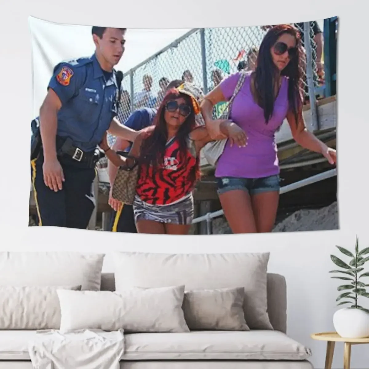 Snooki getting arrested on the beach Tapestry Room Decoration Aesthetic Bed Room Decoration Tapestry
Snooki getting arrested on the beach Tapestry Room Decoration Aesthetic Bed Room Decoration Tapestry