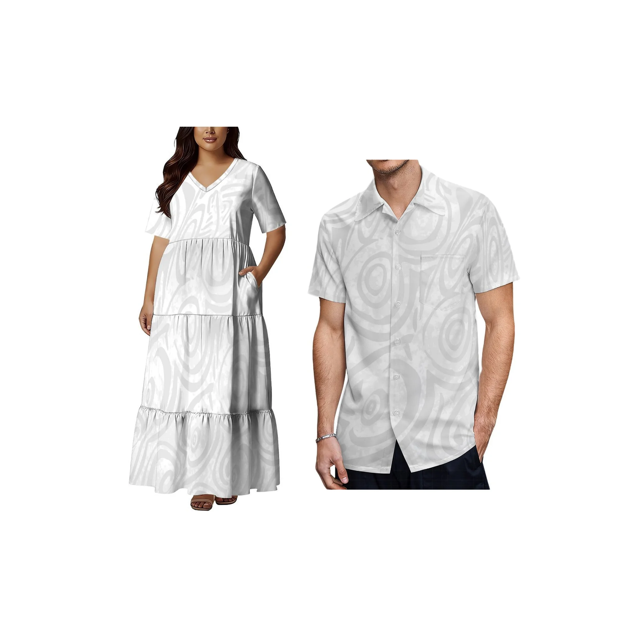 Low Price Custom White Sunday Samoa Print V-neck Design Women Dress Polyensian Short Sleeve Multi Tiered With Pocket Casual Dres
Low Price Custom White Sunday Samoa Print V-neck Design Women Dress Polyensian Short Sleeve Multi Tiered With Pocket Casual Dres