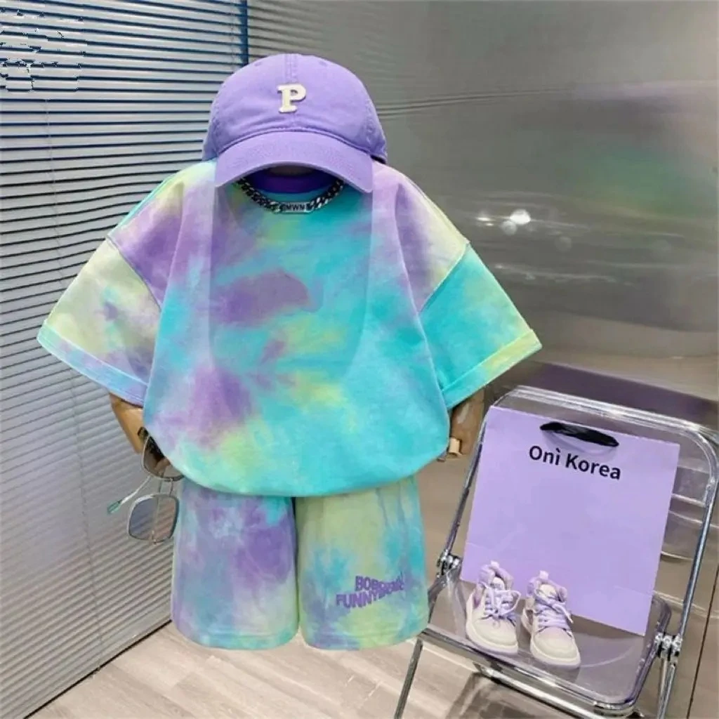 Girls Short Sleeve Tie Dye T-shirts and Shorts 2 Pieces Suit Kid Top Bottom Tracksuit
Girls Short Sleeve Tie Dye T-shirts and Shorts 2 Pieces Suit Kid Top Bottom Tracksuit