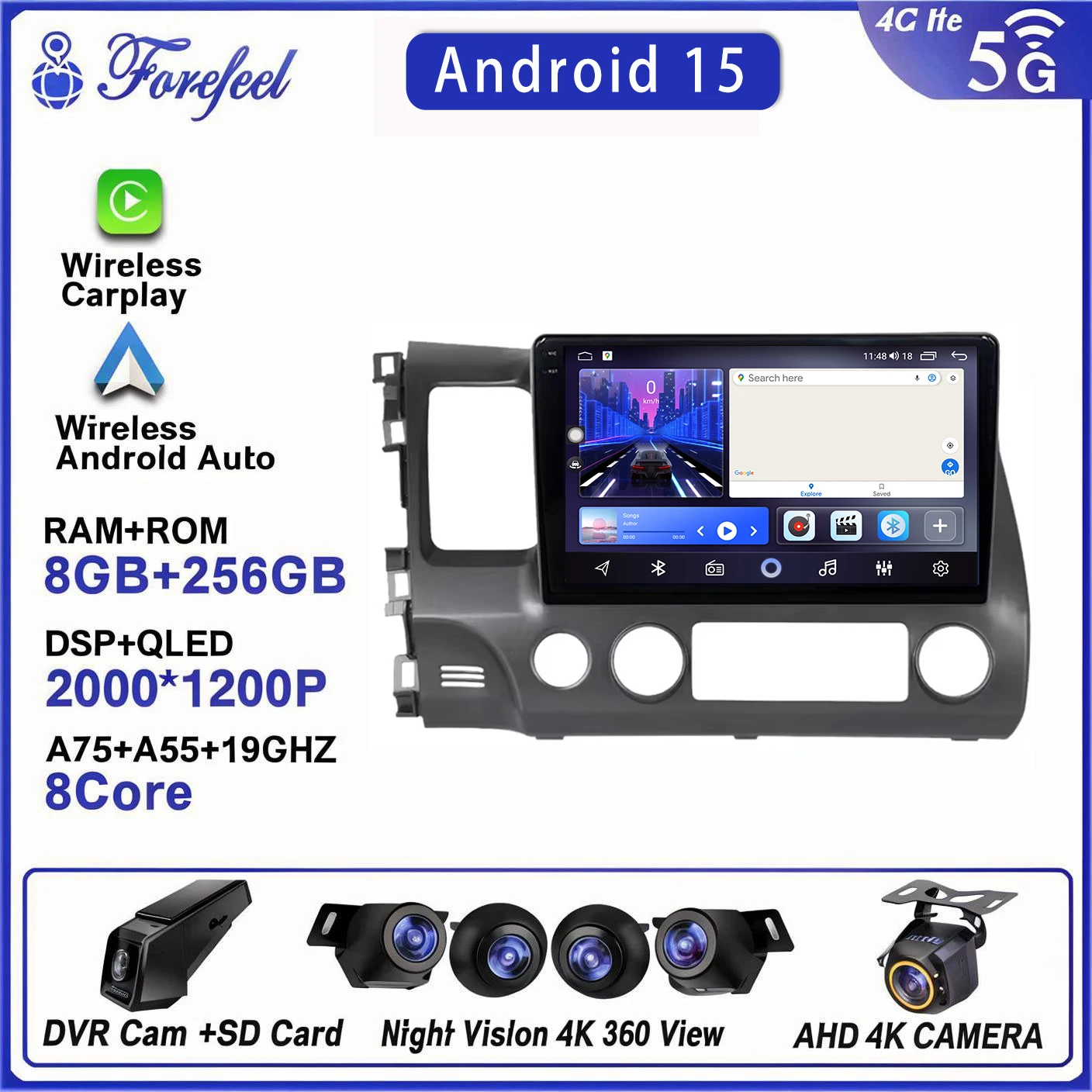 Android 16 Multimedia Player For Honda Civic 8 2005-2012 Gps Navigation Stereo Head Unit Qled Screen Hdr 2K Dvd Auto Radio
Android 16 Multimedia Player For Honda Civic 8 2005-2012 Gps Navigation Stereo Head Unit Qled Screen Hdr 2K Dvd Auto Radio