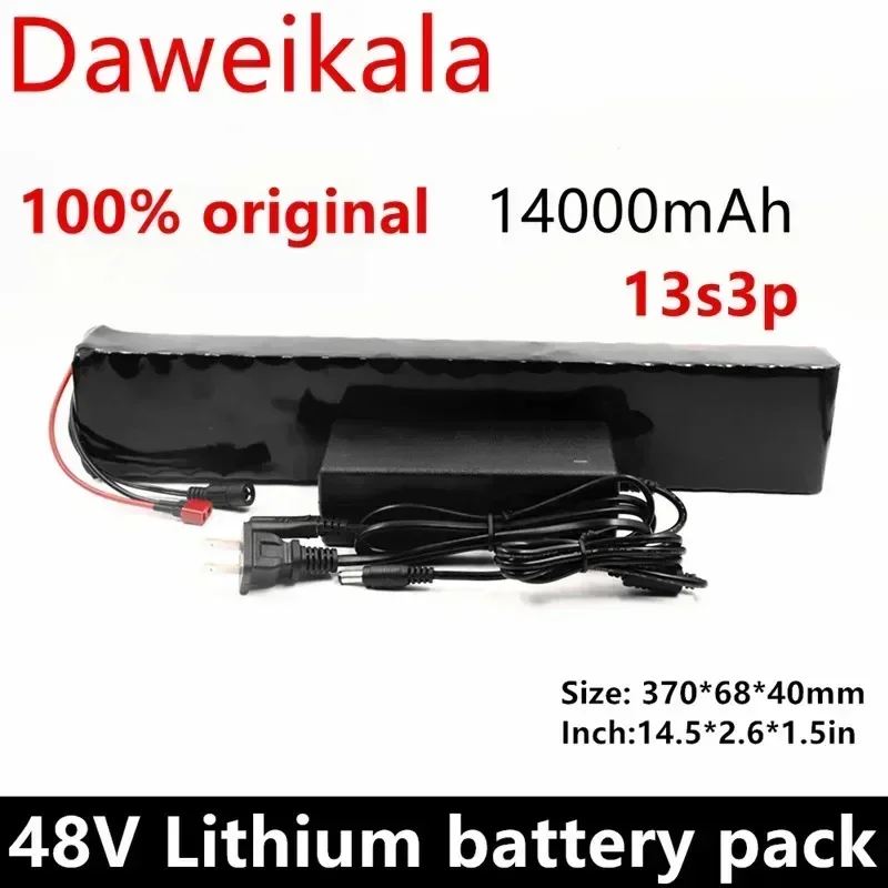 New 18650 48V13S3P 14Ah 750W lithium-ion battery pack 54.6V charger with built-in 20A BMS lithium battery
New 18650 48V13S3P 14Ah 750W lithium-ion battery pack 54.6V charger with built-in 20A BMS lithium battery