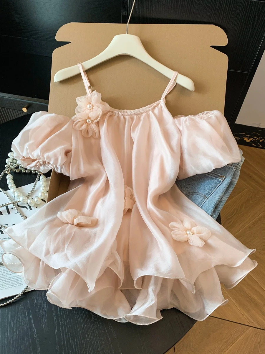 Pink 3D Flower One Shoulder Short Sleeve Women's Shirt Summer New Sweet Style Fashion Design Sense Bubble Sleeve Lace Blouse
Pink 3D Flower One Shoulder Short Sleeve Women's Shirt Summer New Sweet Style Fashion Design Sense Bubble Sleeve Lace Blouse