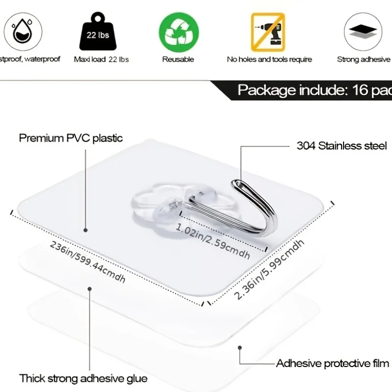 10 шт. сверхмощные прозрачные самоклеящиеся крючки водонепроницаемые для ванной комнаты, кухни, двери дома
10 шт. сверхмощные прозрачные самоклеящиеся крючки водонепроницаемые для ванной комнаты, кухни, двери дома