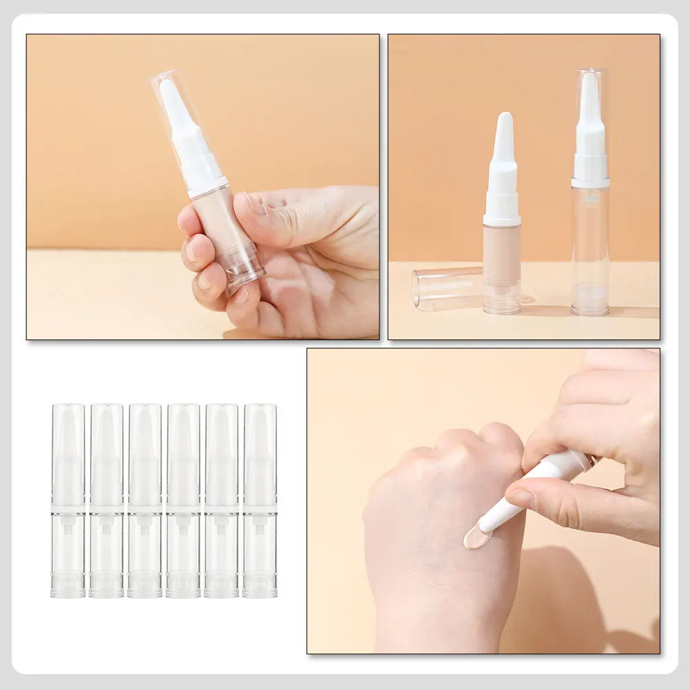 6pcs Travel Foundation Containers Leakproof Pump Bottles For Lotion Cream Serum Refillable Compact Empty Jars Skincare
6pcs Travel Foundation Containers Leakproof Pump Bottles For Lotion Cream Serum Refillable Compact Empty Jars Skincare