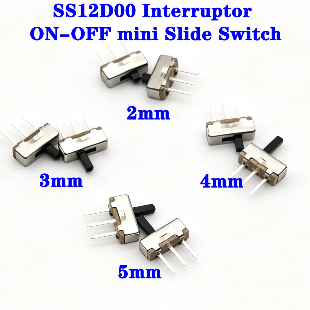 length:2MM/3MM/4MM/5MM SS12D00 Interruptor on-off mini Slide Switch 3pin 1P2T 2 Position High quality toggle switch Handle
length:2MM/3MM/4MM/5MM SS12D00 Interruptor on-off mini Slide Switch 3pin 1P2T 2 Position High quality toggle switch Handle