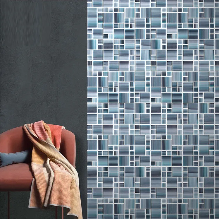 Blue mix texture crystal glass mosaic tile wall paper DIY sticker bathroom tile
Blue mix texture crystal glass mosaic tile wall paper DIY sticker bathroom tile