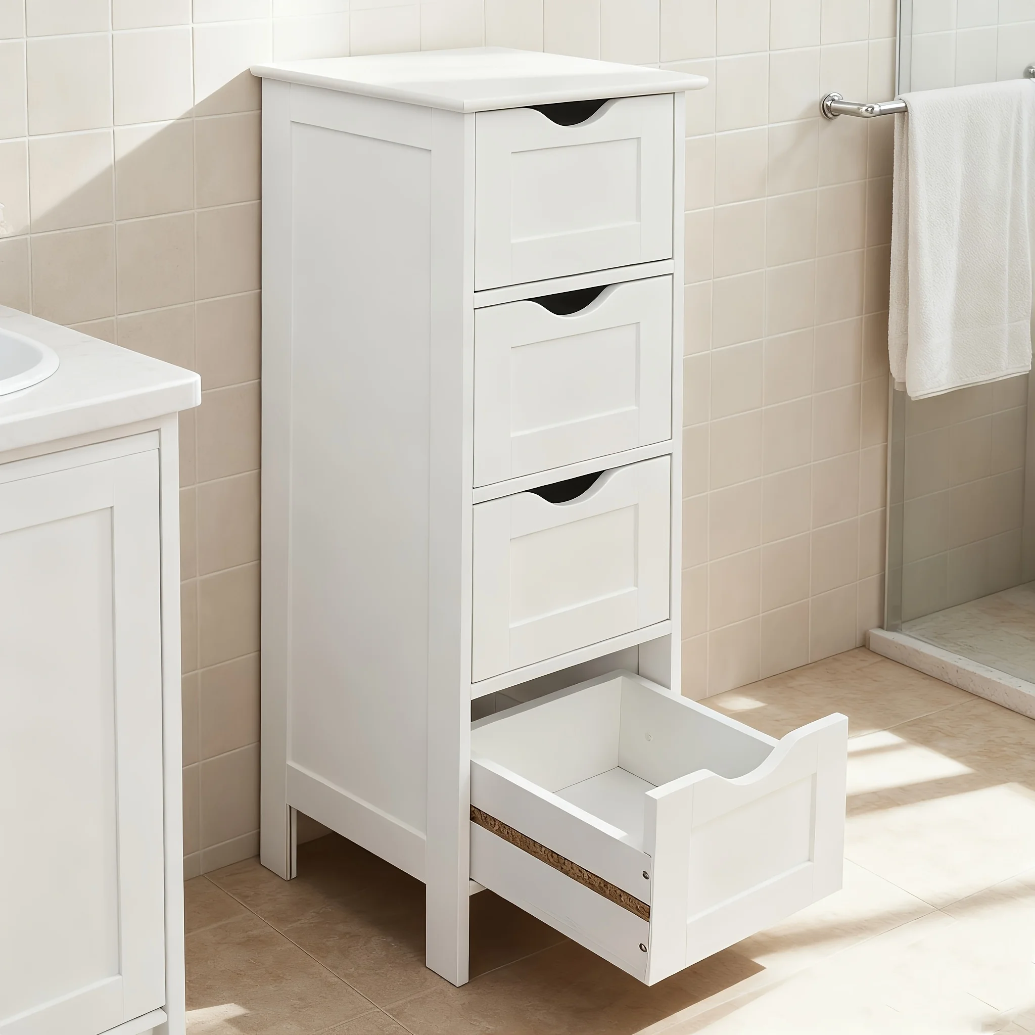 Concise 4 Drawers Storage Cabinet, Storage Drawer Unit, Space-Saving for Daily Organization, White
Concise 4 Drawers Storage Cabinet, Storage Drawer Unit, Space-Saving for Daily Organization, White