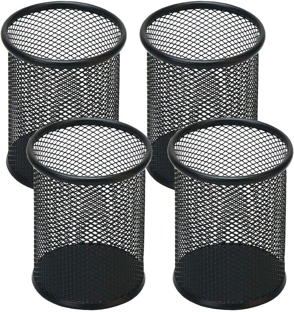 Mesh Pen Holder for Desk, 4 Pack Black Pencil Cup Organizer with Metal Wire Design
Mesh Pen Holder for Desk, 4 Pack Black Pencil Cup Organizer with Metal Wire Design