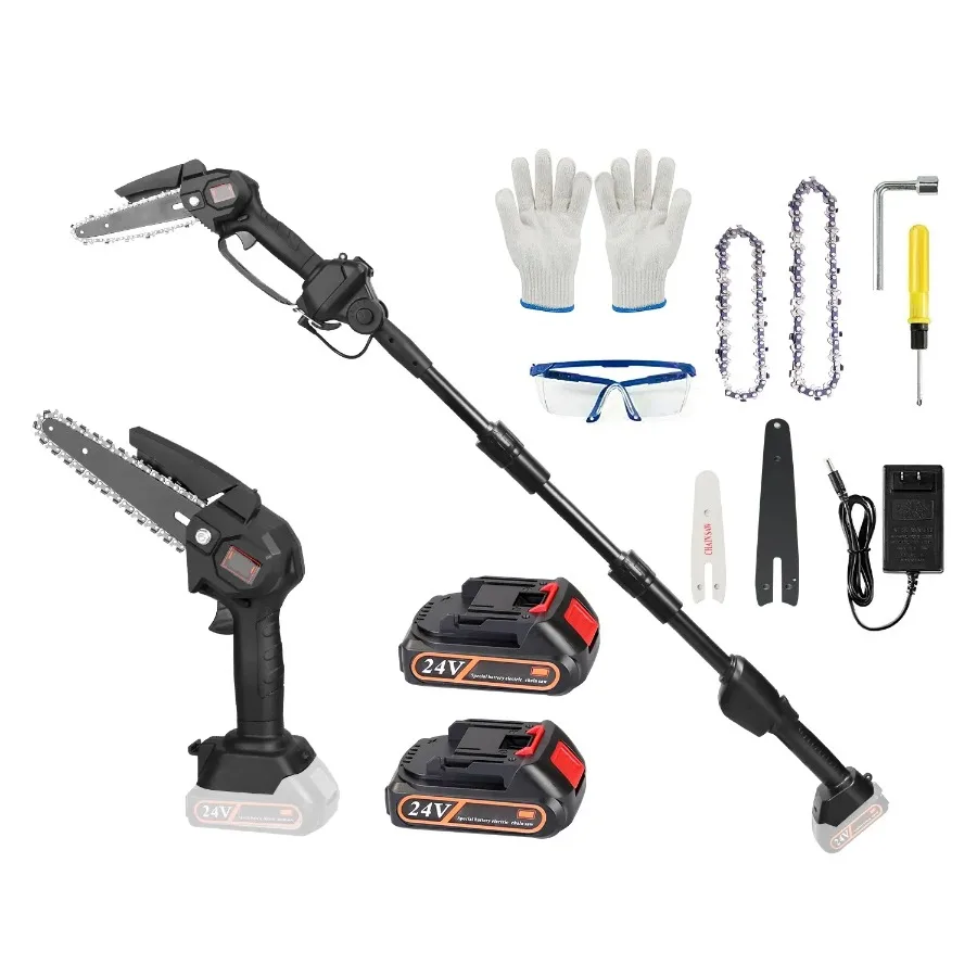 2-in-1 Cordless Pole Saw and Mini Chainsaw Electric Mini Chainsaw Length Adjustable Cordless Chain Saw with 2Pcs 1500mAh Batter
2-in-1 Cordless Pole Saw and Mini Chainsaw Electric Mini Chainsaw Length Adjustable Cordless Chain Saw with 2Pcs 1500mAh Batter