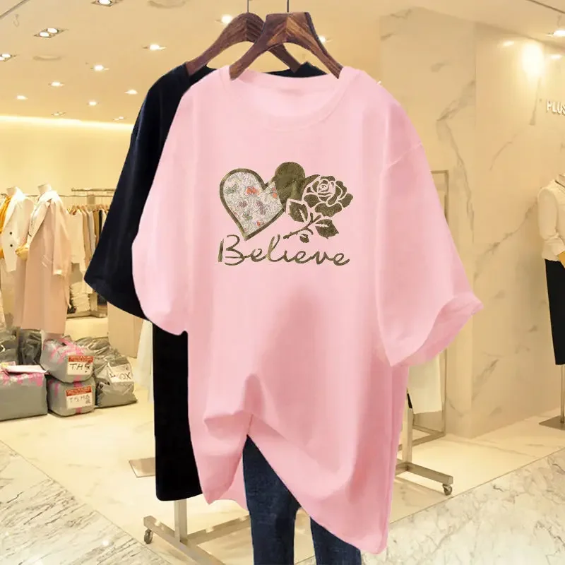 Women Comfortable Short Sleeve Pullover Summer Pure Cotton O-neck Cartoon Printed T-shirt Loose Casual Basic Top Tees
Women Comfortable Short Sleeve Pullover Summer Pure Cotton O-neck Cartoon Printed T-shirt Loose Casual Basic Top Tees