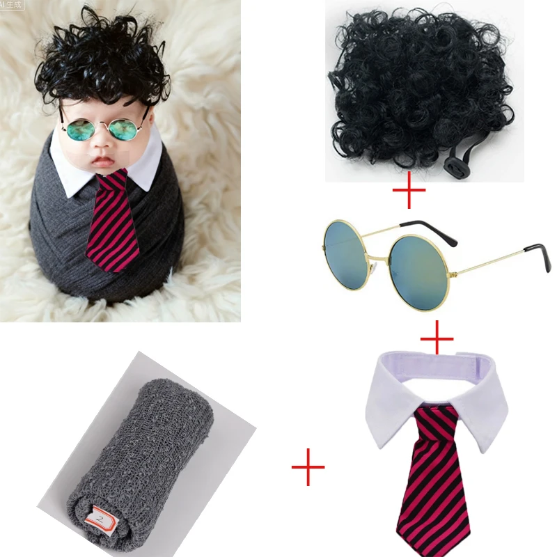 Мягкий вязаный реквизит для фотосессии новорожденных - наряд для фотосессии новорожденных с париками, пеленанием, воротником и очками, комплект 신 вони아jie Neugeborenenfotografie
Мягкий вязаный реквизит для фотосессии новорожденных - наряд для фотосессии новорожденных с париками, пеленанием, воротником и очками, комплект 신 вони아jie Neugeborenenfotografie