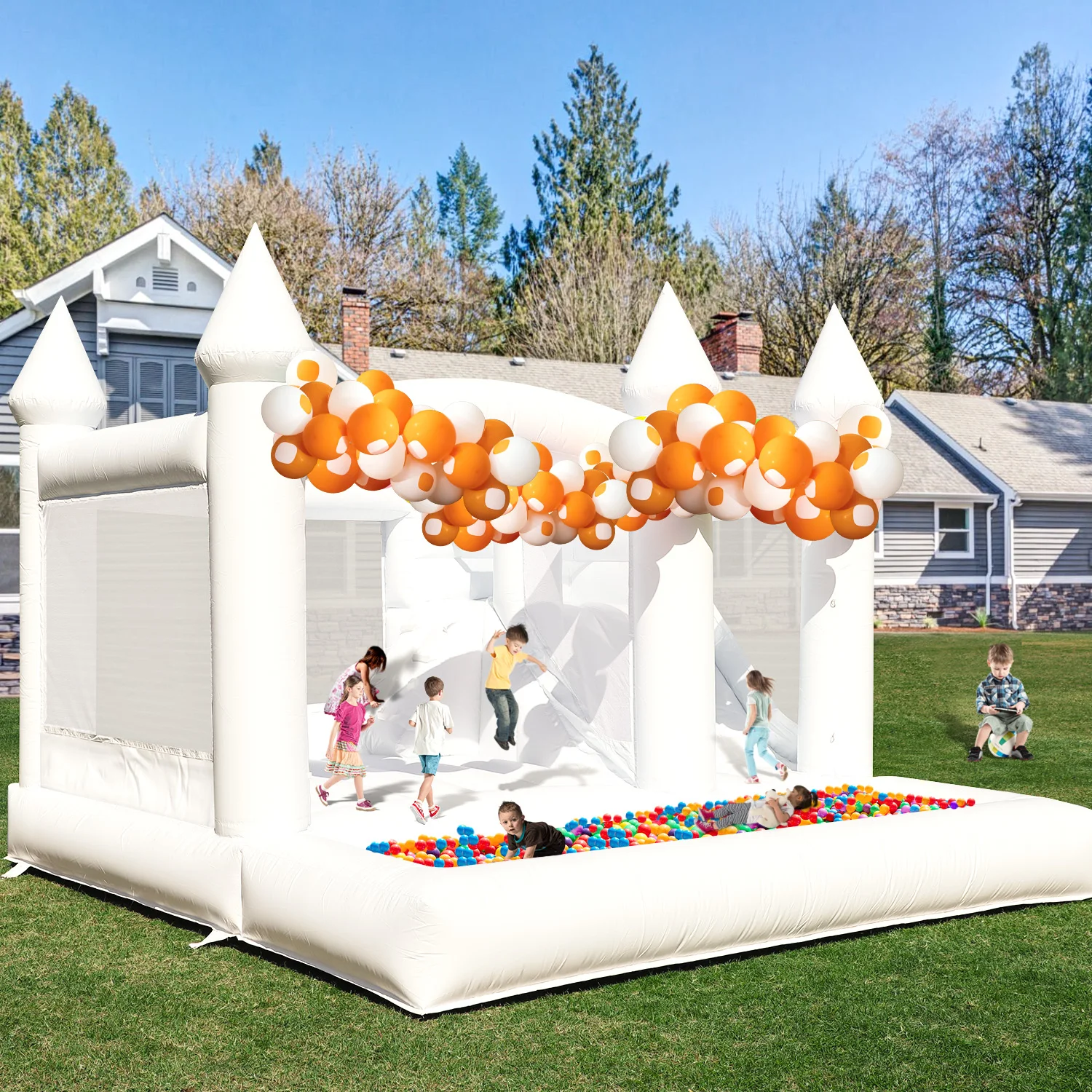 13ft Commercial PVC White Bounce House Inflatable Wedding Castle for Adult Kids Children's playground, children's toys
13ft Commercial PVC White Bounce House Inflatable Wedding Castle for Adult Kids Children's playground, children's toys