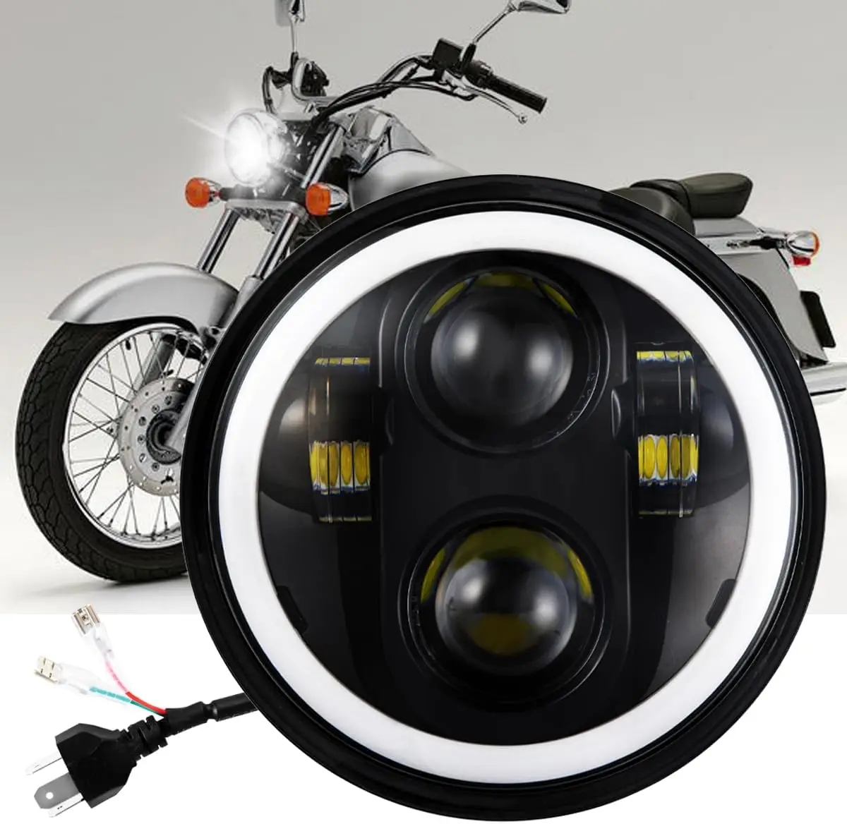 Фара 90 Вт 5-3/4 5,75 дюйма с указателем поворота DRL, совместимая с Honda Shadow VT VLX 600 750 1100 VTX 1300 1800, одобренная DOT M
Фара 90 Вт 5-3/4 5,75 дюйма с указателем поворота DRL, совместимая с Honda Shadow VT VLX 600 750 1100 VTX 1300 1800, одобренная DOT M