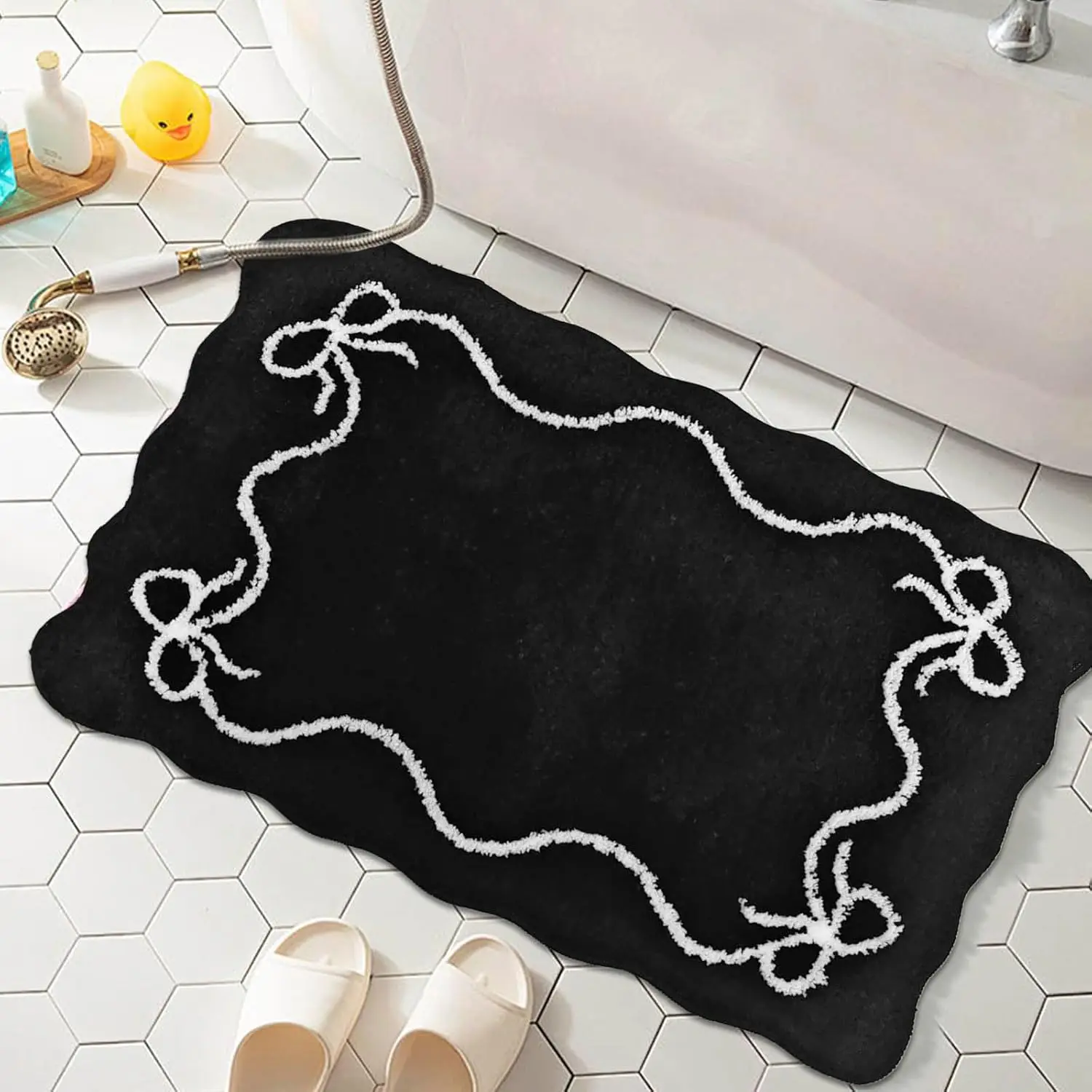 Black Bow Bath Mat Cute Bow Bathroom Rug Super Soft Absorbent Bathroom Rugs Non Slip Bath Mat Machine Washable Rug for B
Black Bow Bath Mat Cute Bow Bathroom Rug Super Soft Absorbent Bathroom Rugs Non Slip Bath Mat Machine Washable Rug for B