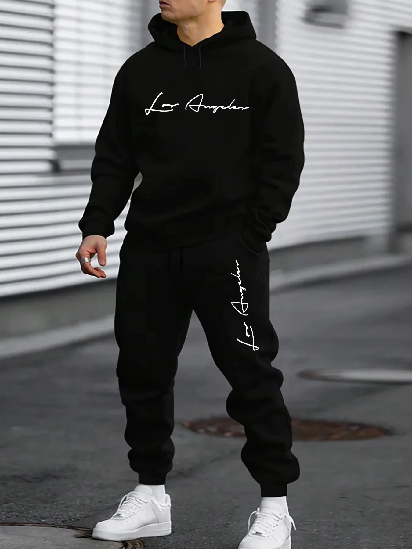 Men's Autumn/Winter Casual Warm Los Angeles Letter Pattern Printed Loose Thick Velvet Sports Hoodie+Sweatpants Set
Men's Autumn/Winter Casual Warm Los Angeles Letter Pattern Printed Loose Thick Velvet Sports Hoodie+Sweatpants Set
