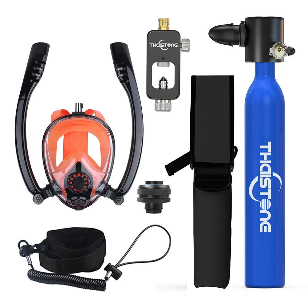 THAISTONE Diving Tank with Snorkel Mask 0.5L Mini Scuba Portable Lungs Oxygen Cylinder Full Face Diving Mask 5-10 Mins
THAISTONE Diving Tank with Snorkel Mask 0.5L Mini Scuba Portable Lungs Oxygen Cylinder Full Face Diving Mask 5-10 Mins
