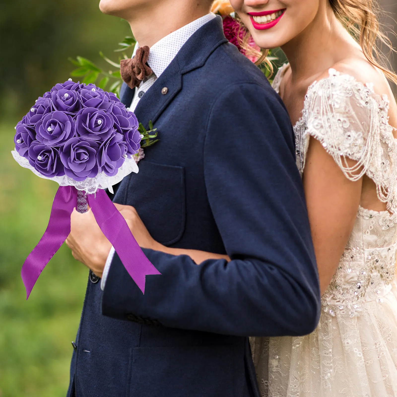 Wedding Bouquet Elegant Flower Lace Bridal Flower Bouquets Ornament for Weddings Engagement Party Bridal Shower Valentine
Wedding Bouquet Elegant Flower Lace Bridal Flower Bouquets Ornament for Weddings Engagement Party Bridal Shower Valentine