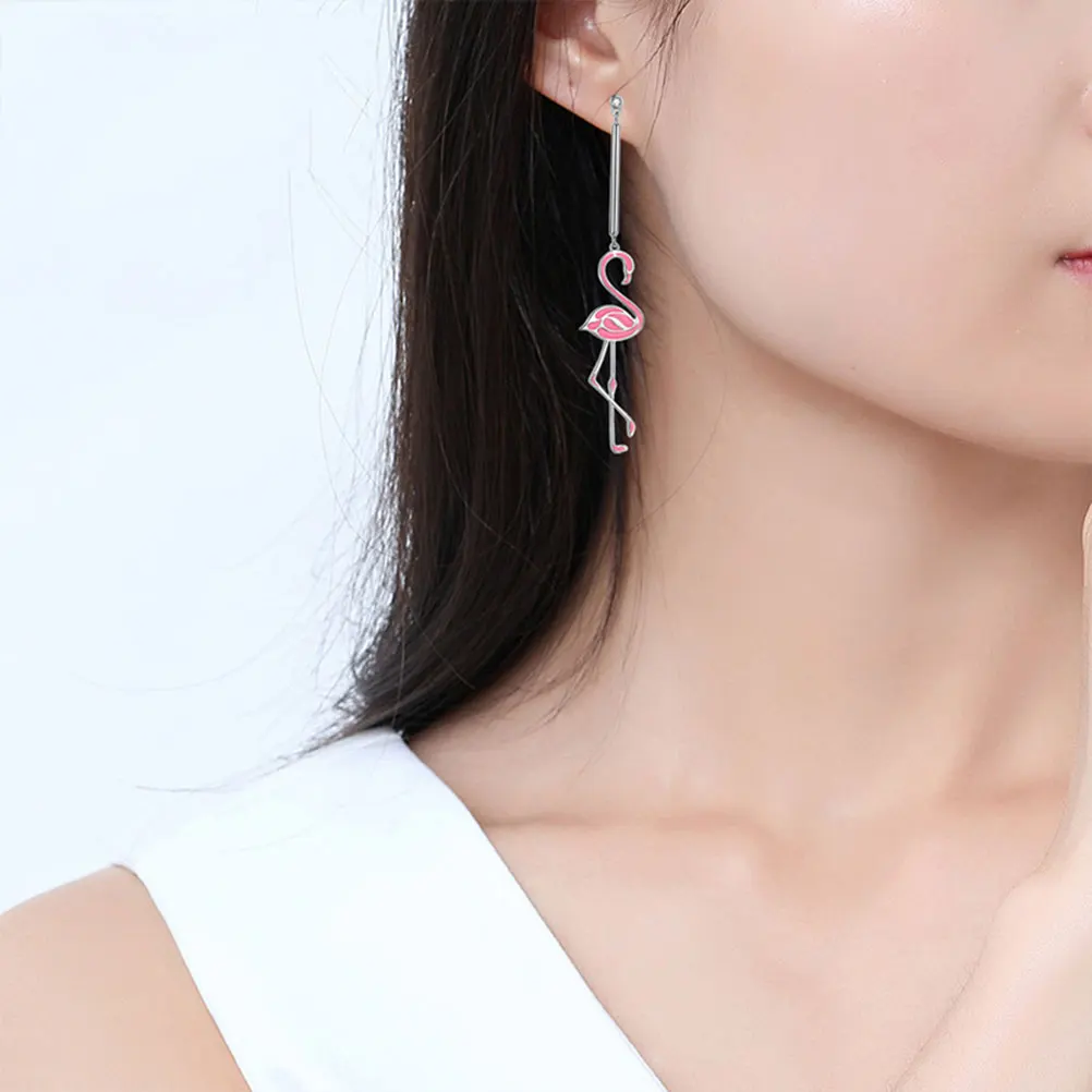 Pair Flamingo Earrings Women Pink Romantic Long Chain Dangle Jewelry Suitable Daily Wear Elegant Lightweight Gift
Pair Flamingo Earrings Women Pink Romantic Long Chain Dangle Jewelry Suitable Daily Wear Elegant Lightweight Gift