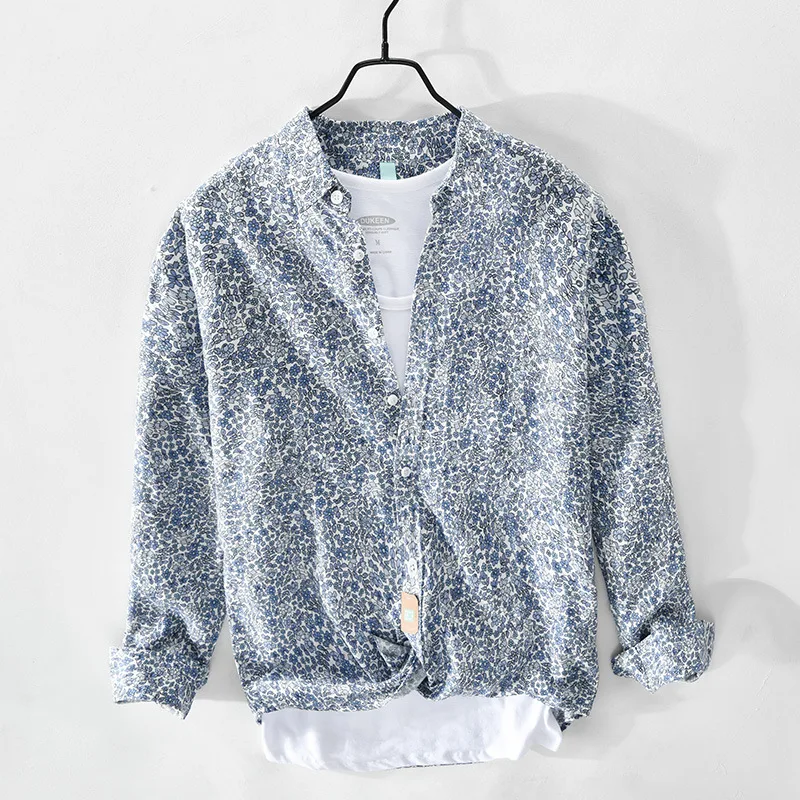 New Spring Autumn Men's Cotton Linen Print Floral Shirts Long Sleeve Slim Fit Casual For Men Turn-down Collar Tops Clothes
New Spring Autumn Men's Cotton Linen Print Floral Shirts Long Sleeve Slim Fit Casual For Men Turn-down Collar Tops Clothes
