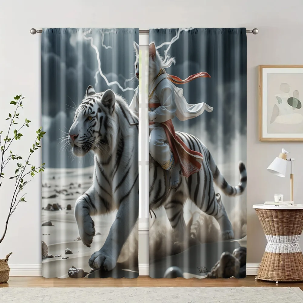 2 pcs, filtering curtains (excluding rods, non-movable, without batteries) White Tiger & Cat (2) for use in bedrooms and living
2 pcs, filtering curtains (excluding rods, non-movable, without batteries) White Tiger & Cat (2) for use in bedrooms and living