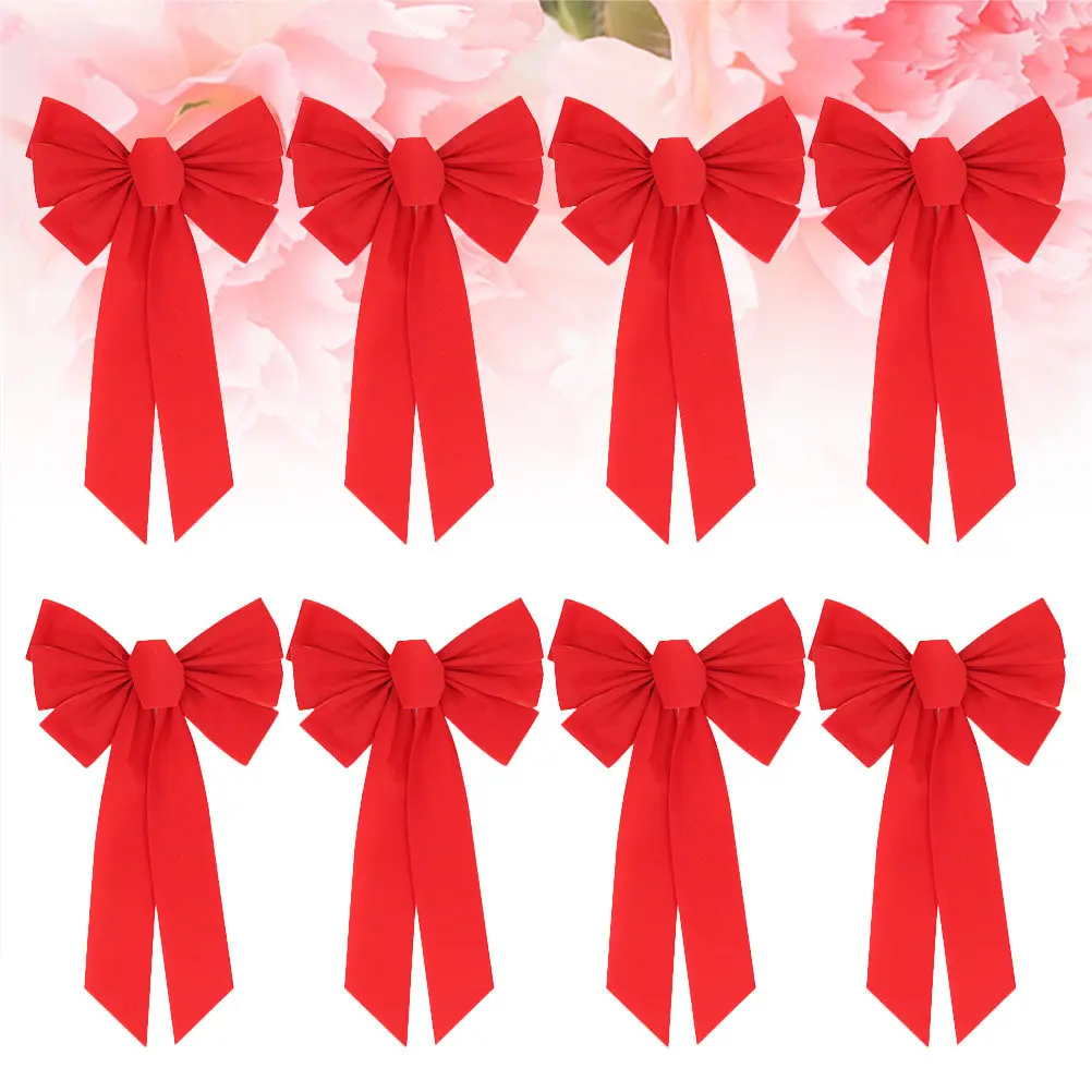 8Pcs Christmas Bow Flannel Tree Decor Red 25x40cm Beautiful Festival Ornaments Wedding Party Holiday Bowknot Supplies Reusable
8Pcs Christmas Bow Flannel Tree Decor Red 25x40cm Beautiful Festival Ornaments Wedding Party Holiday Bowknot Supplies Reusable