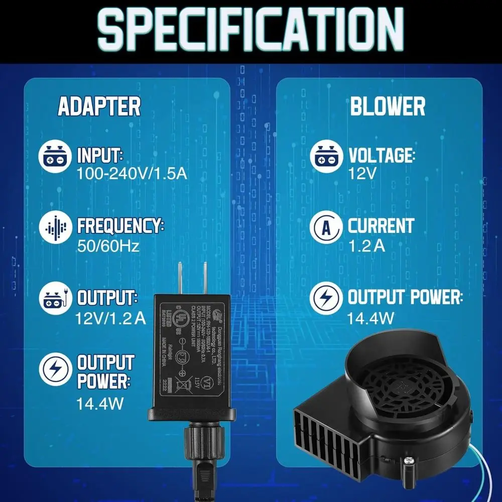 Mini 12V 1.2A Inflatables Blower LED Light Strings High Power Air Blower Durable Univesal Blower Fan Christmas Decorations
Mini 12V 1.2A Inflatables Blower LED Light Strings High Power Air Blower Durable Univesal Blower Fan Christmas Decorations