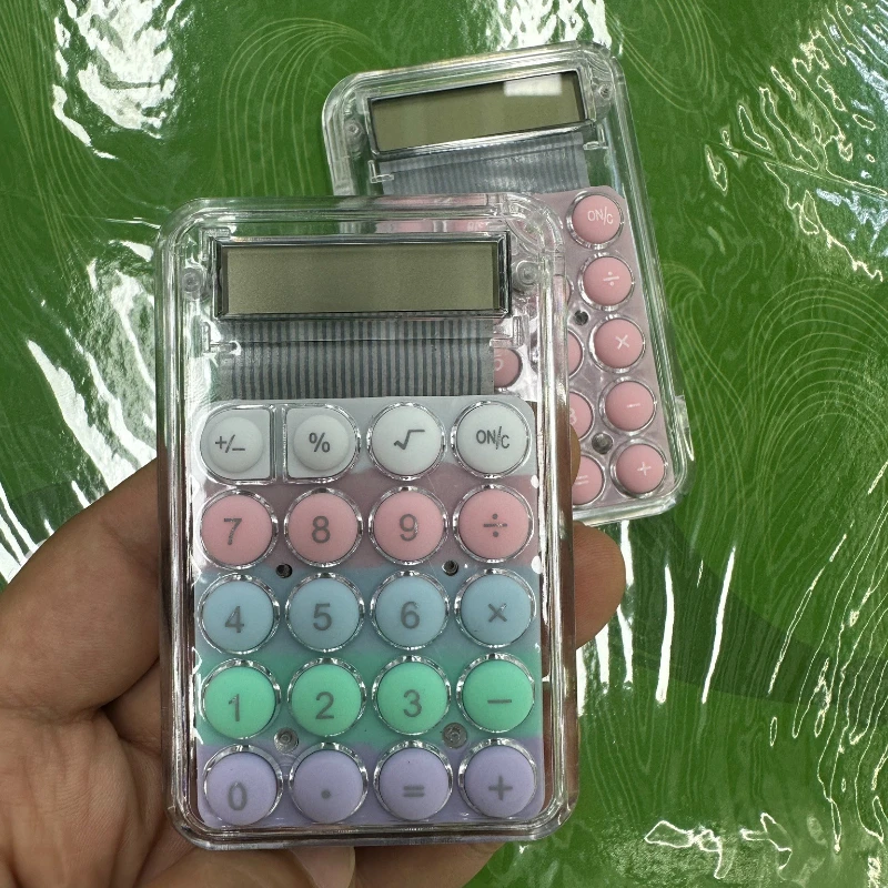 Мини-прозрачный калькулятор ярких цветов, портативный калькулятор, 8-значный ЖК-электронный калькулятор для домашнего офиса, школьные канцелярские принадлежности
Мини-прозрачный калькулятор ярких цветов, портативный калькулятор, 8-значный ЖК-электронный калькулятор для домашнего офиса, школьные канцелярские принадлежности
