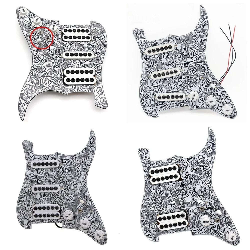 HSH/SSH/HH/SSS Loaded Prewired Pickup Pickguard Black White Zebra Color 3-ply for Electric Guitar Replacement
HSH/SSH/HH/SSS Loaded Prewired Pickup Pickguard Black White Zebra Color 3-ply for Electric Guitar Replacement