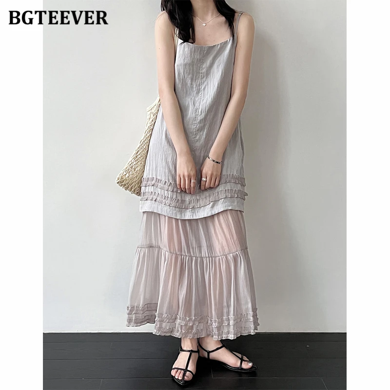 BGTEEVER Summer Fairy Dress for Women Faux Two-Piece Double-Layer Ruffled Cake Suspender Dress
BGTEEVER Summer Fairy Dress for Women Faux Two-Piece Double-Layer Ruffled Cake Suspender Dress